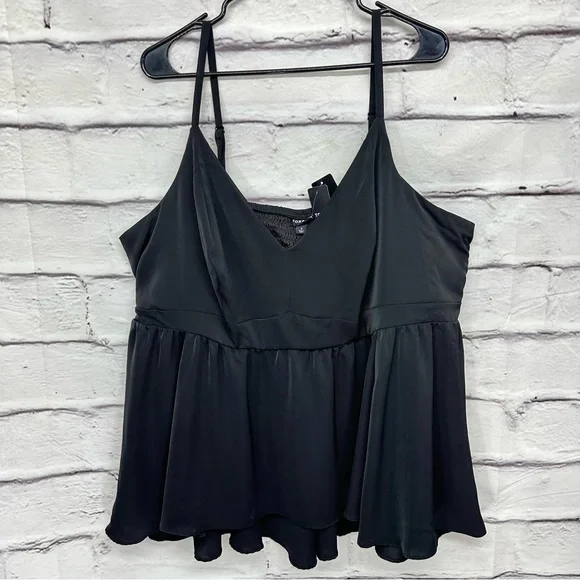 Torrid Foxy Cinched Front Peplum Tank Top Women Size 2X Stretch 22/24 Bl… - Picture 14 of 14